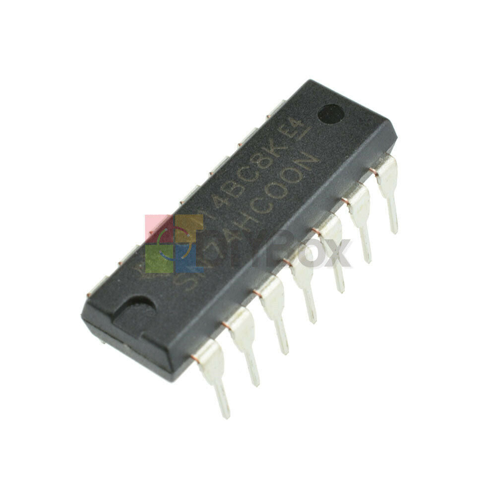 100Pcs 74HC00 SN74HC00N Quad 2-Input NAND Gate IC 14Pin DIP-14P Chip IC