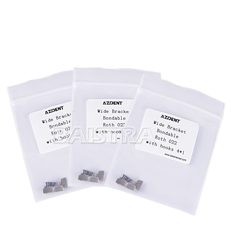 50X Dental Orthodontic 1st Molar Wide Brackets Bondable Roth 022 with Hooks