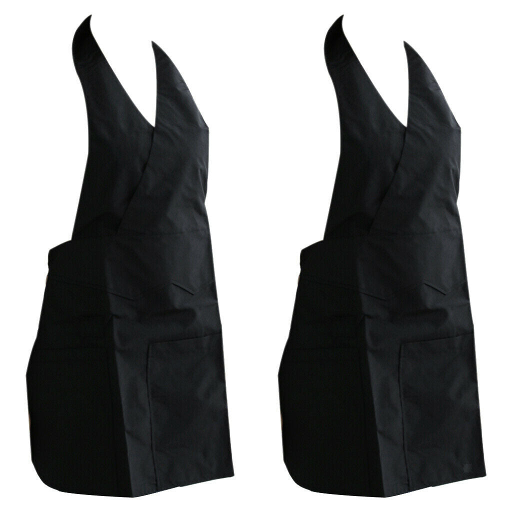 2 Pieces Pro Waterproof Cutting Cape Styling Gardening Apron Cloth Black