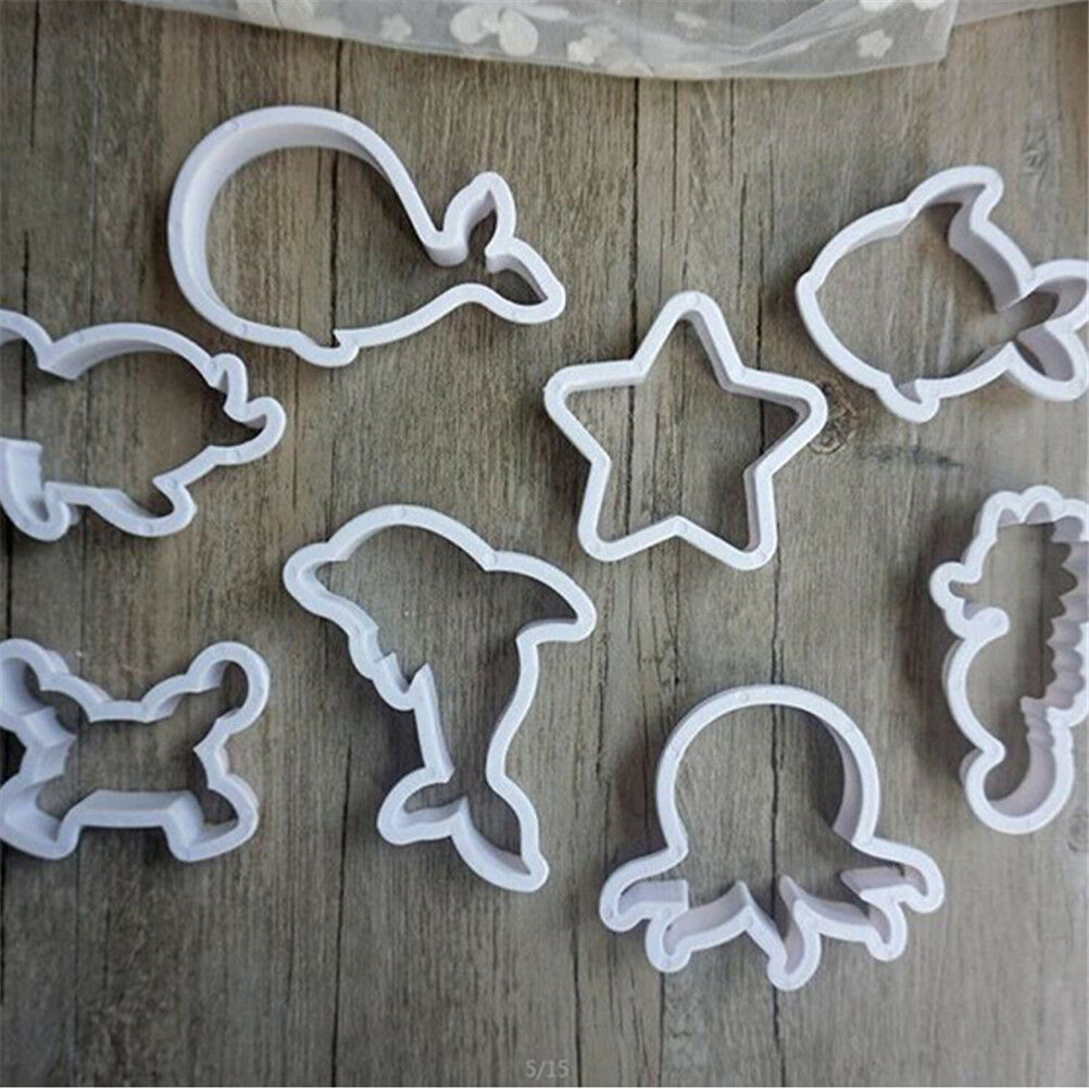 8pcs sea fish animals Cutter Sugarcraft Cake Decorating Cookies Pastr.l8