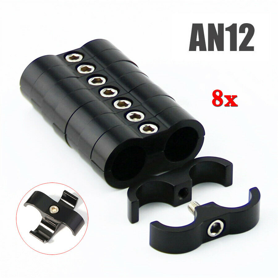 8pcs 24mm Hose Separator Clamp Bracket For AN12 SS Braided Rubber Internal Hose