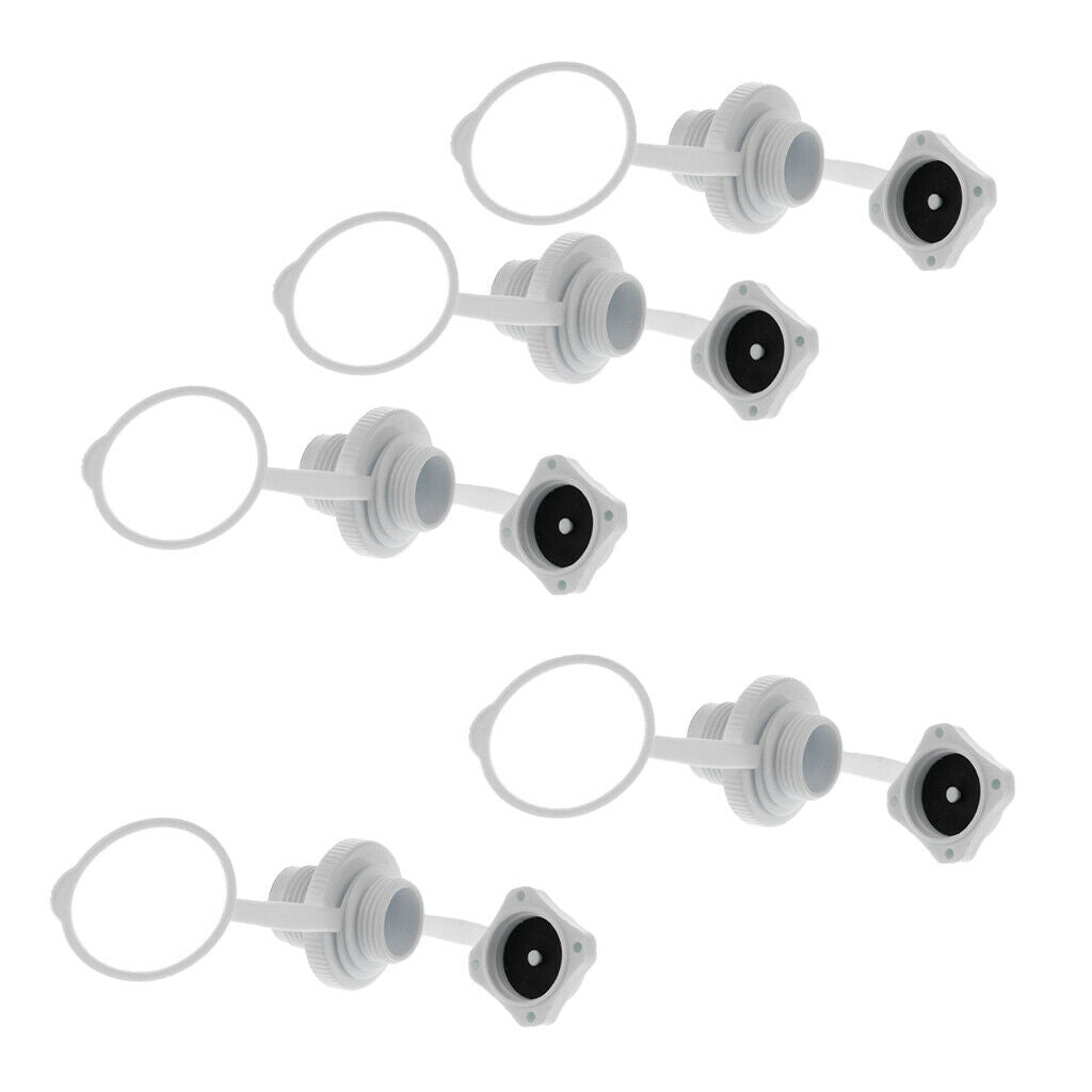5x Durable Boston Screw Valve Kayak Rubber Raft Air Valves Spiral Pool