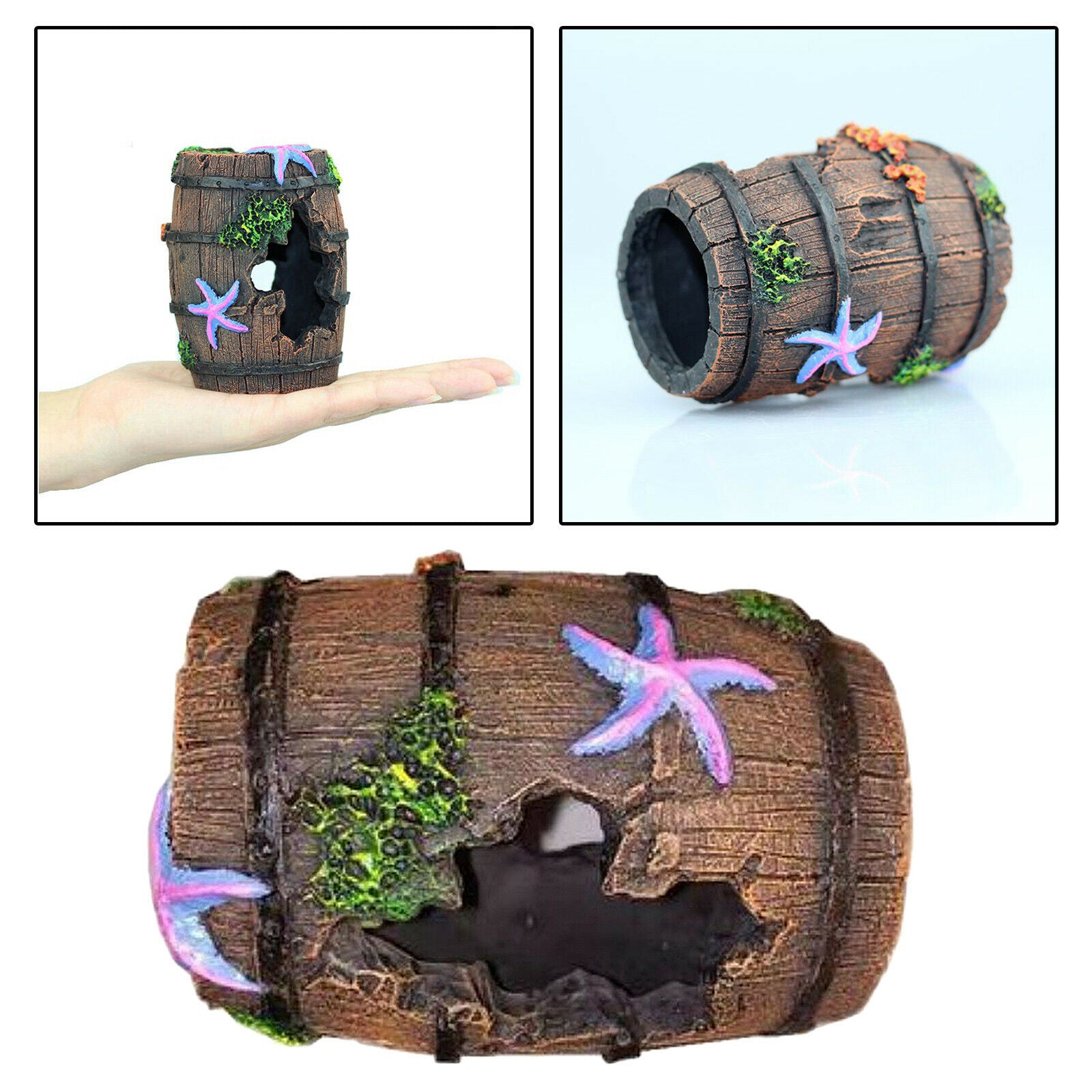 Broken Barrel Aquarium Decoration Fish Tank Cave Ornaments for Fish Shrimp