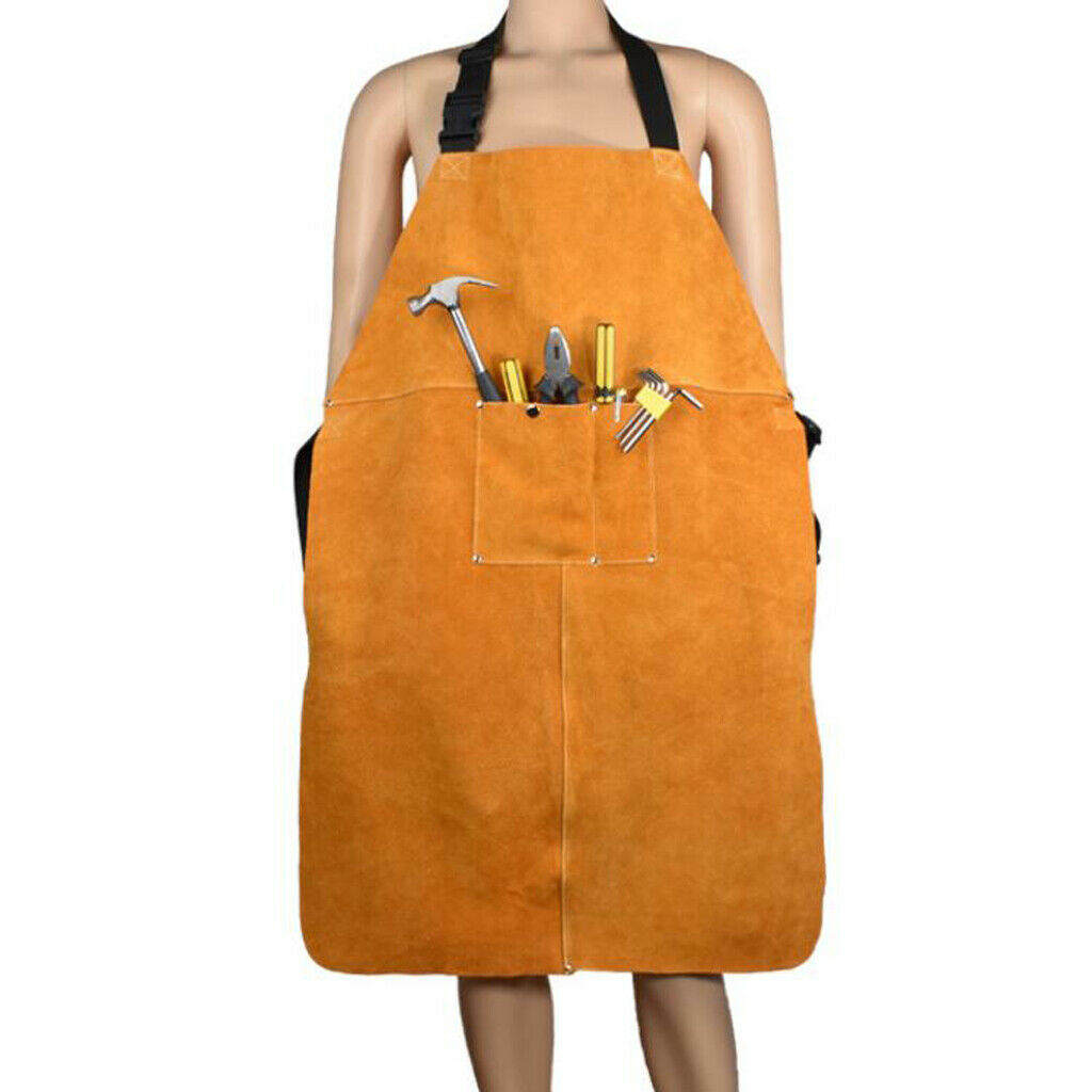 Welding Apron Soldering Protective Clothing Thick Welding Bib with Pocket