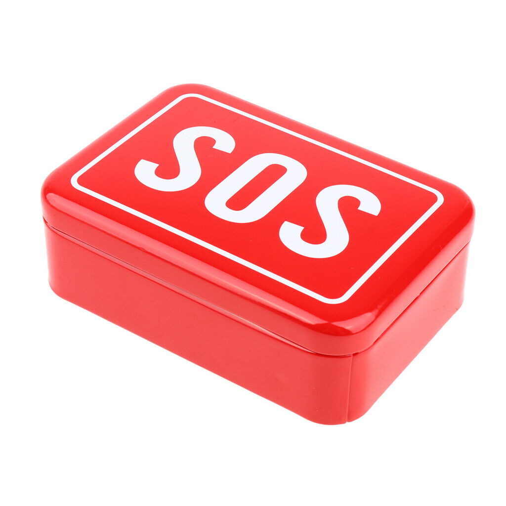 Iron Tool Box Outdoor Storage Container Carry Case Emergency with SOS Letter