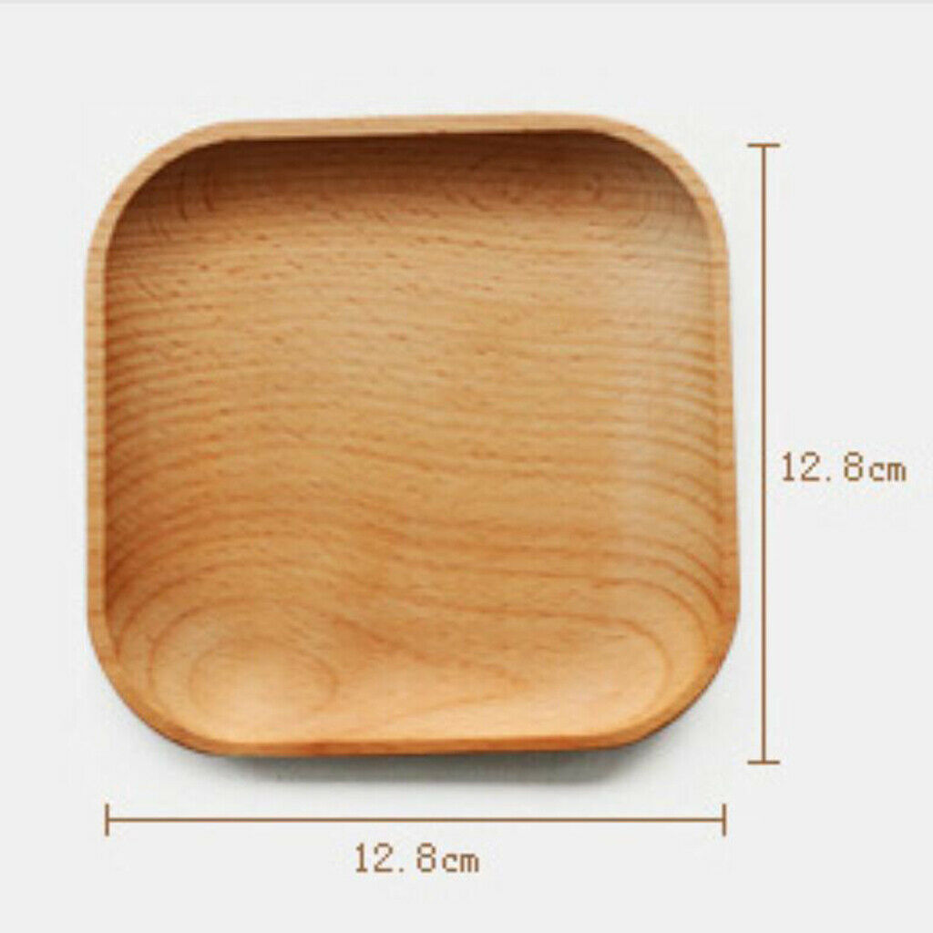 Natural Wood Serving Platter Breakfast Plate Food Serving Tray Tea Plate