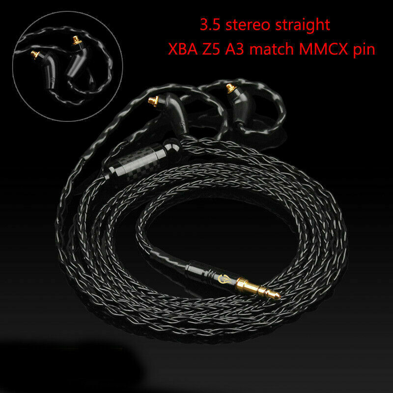 8 Core Upgraded 3.5 Balance Earphone Cable w/MMCX XBA-ZA A3 A2 N1 Black US A2