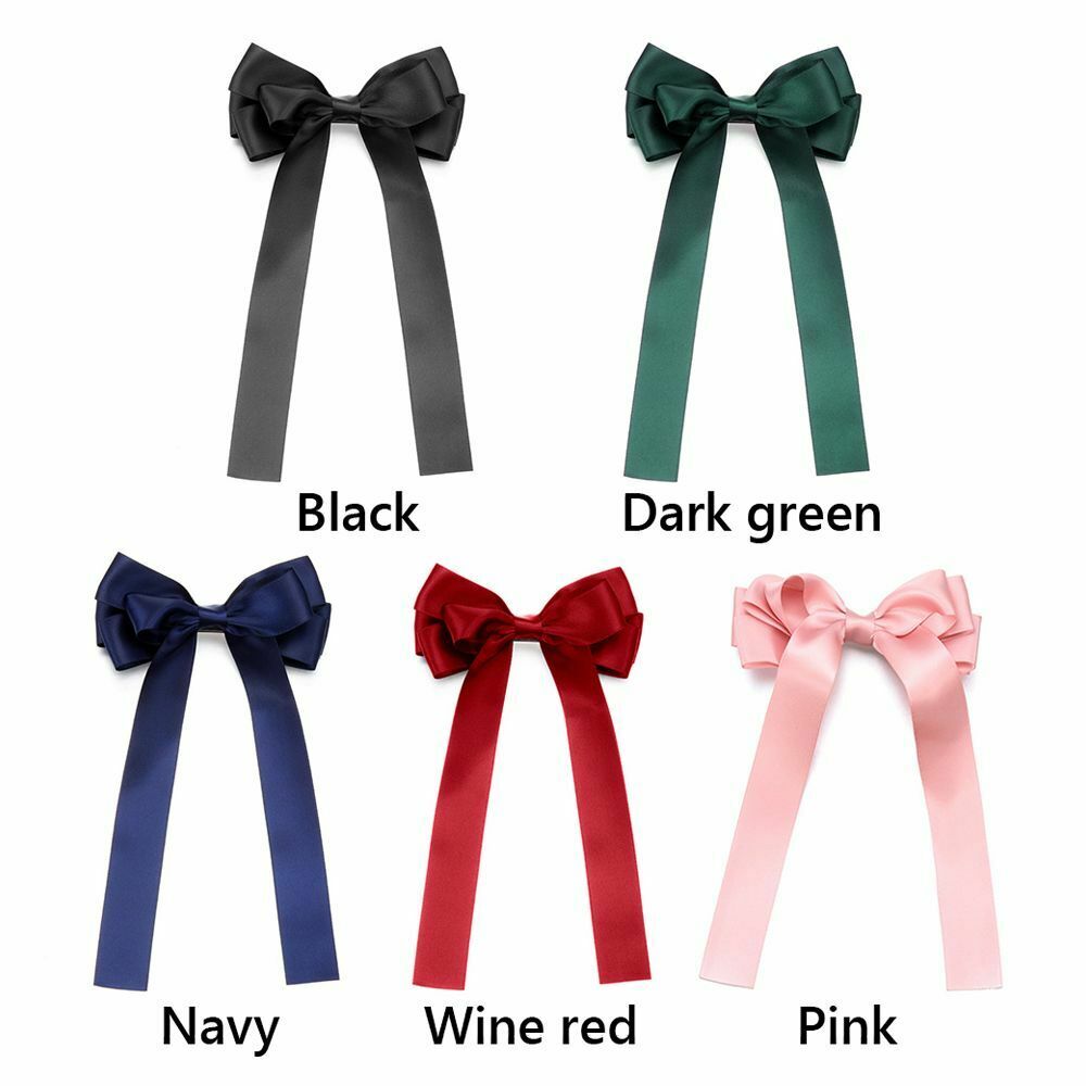 Ribbon Bow Hair Clips Ponytail Holder Girl French Barrette Bowknot Hairpins