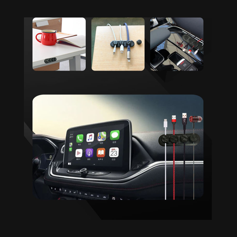 Domestic and car Carbon Fiber Magnetic Cable Organizer USB Cable Management Clip