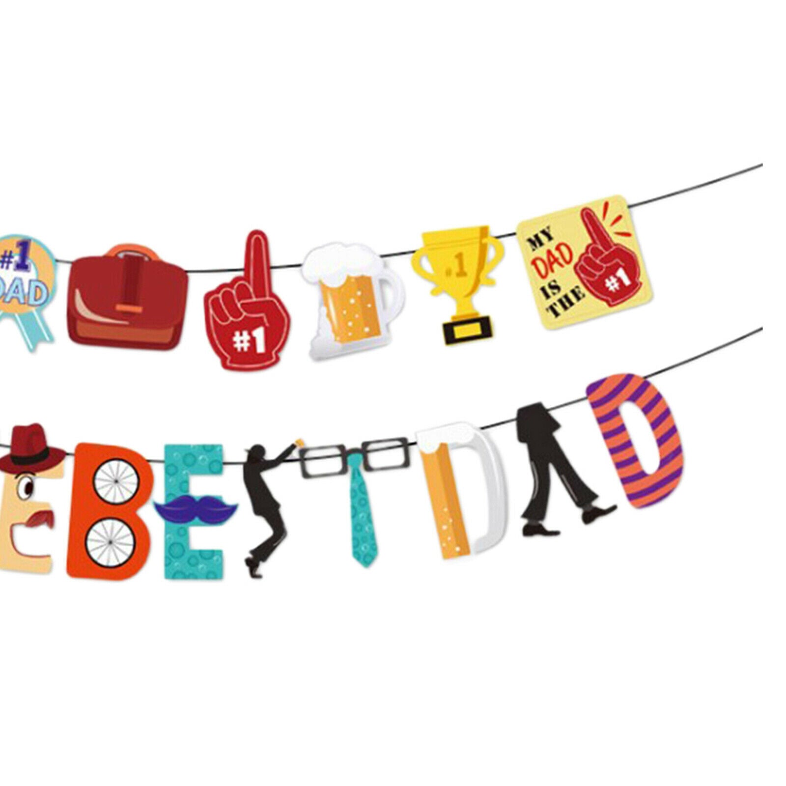 Happy Father's Day Banner Bunting Garland Retirement Events Party Decor Flag