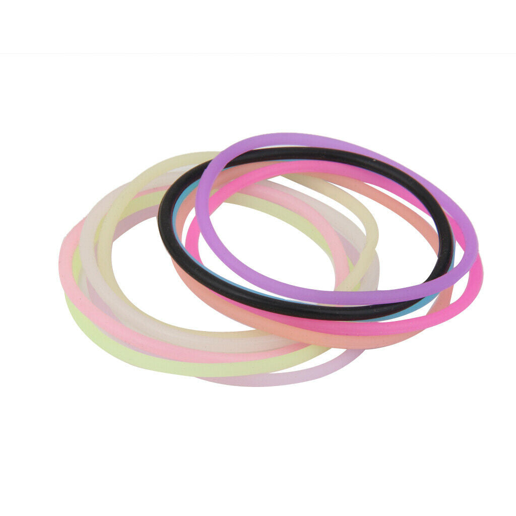 10pcs Elastic Silicone Hair Rope Bracelet Bangles - Mixed Colors