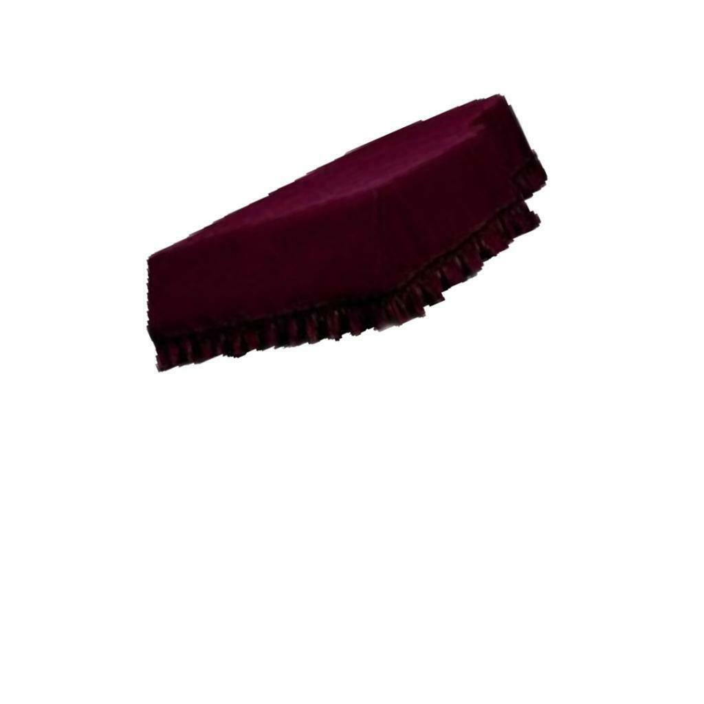 Full Grand Piano Velvet Cover Dust Guard Cloth with Macrame Decor Burgundy