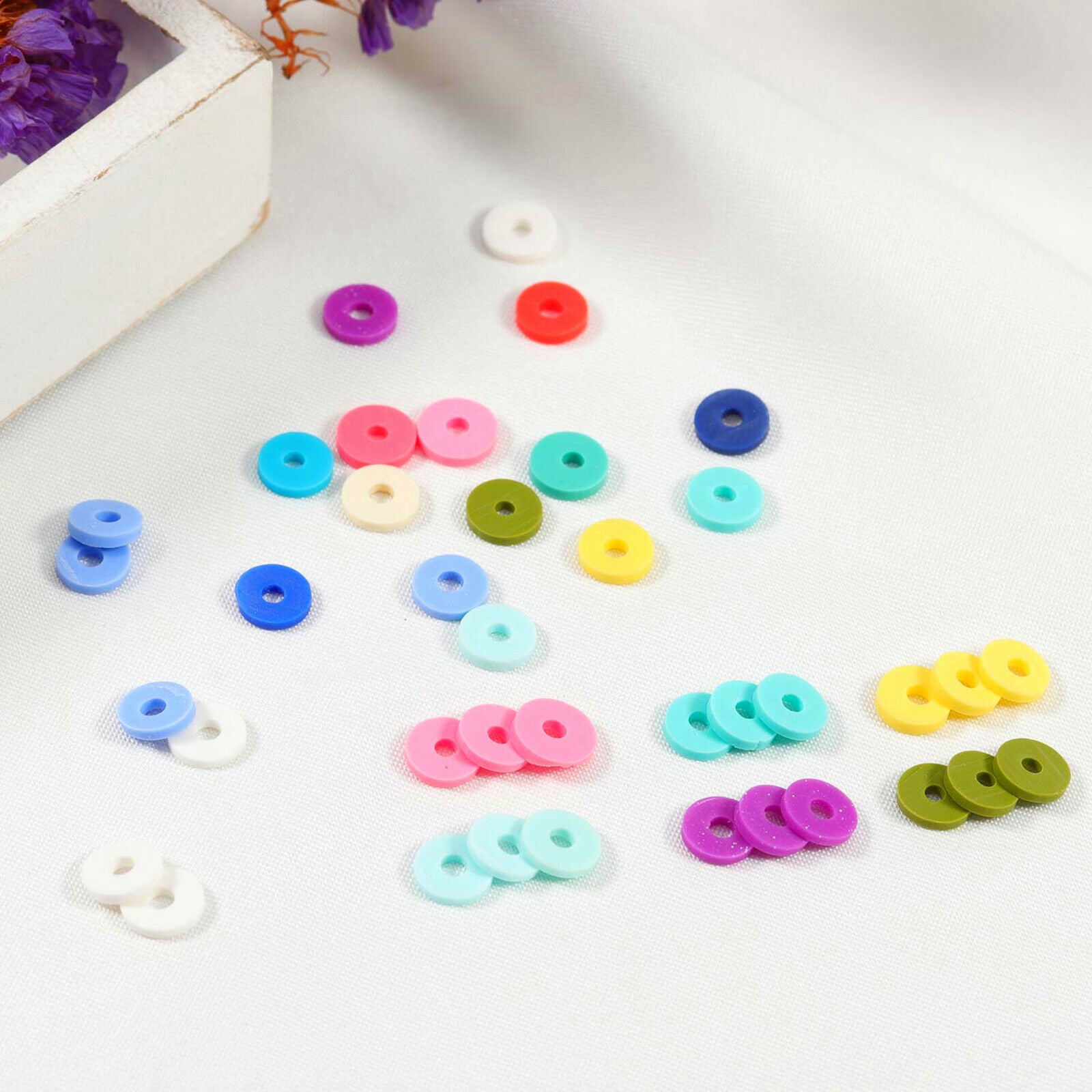 3931Pcs Clay Beads 6mm Spacer Beads DIY Jewelry Earring Finding Kit Supplies