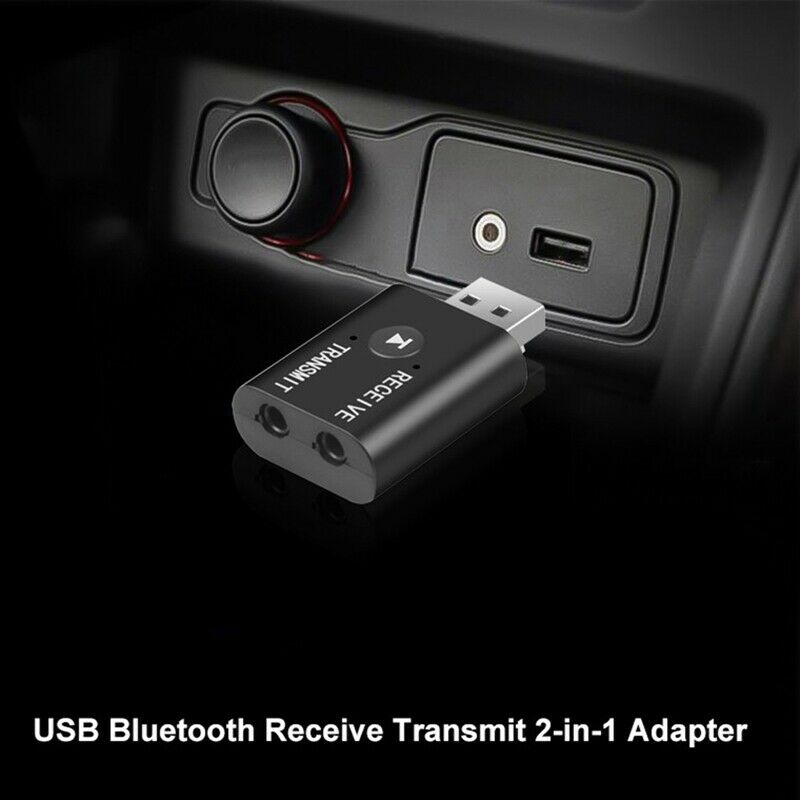 2Pcs Portable Bluetooth 5.0 Transmitter Receiver 3.5mm AUX USB Mini 2 in 1 WirY1