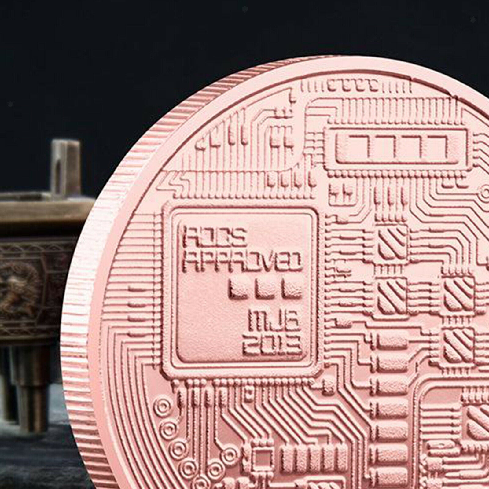 Pink Bitcoin Coin Commemorative Round Collectors Coin Bit Coin Gift 40mm