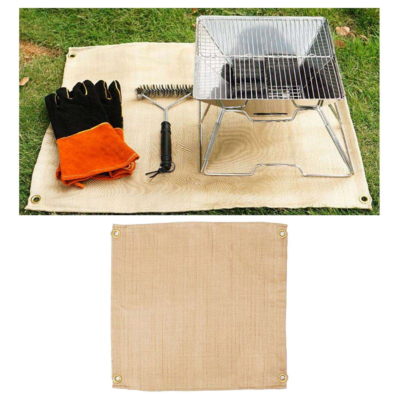 Fireplace BBQ Grill Mat Blanket Pad Floor Fireproof Rug Outdoor Cushion S
