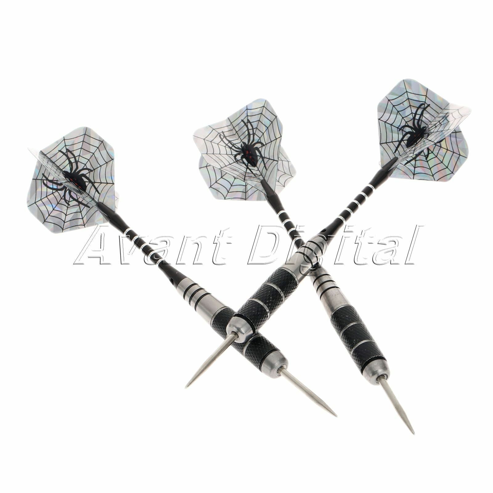 3pcs Aluminium Dart Steel Needle Tip Darts Shaft Spider Reflective Flight 22G