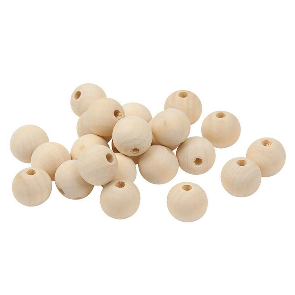 200x Round Wooden Bead Spacer Ball Loose for Making