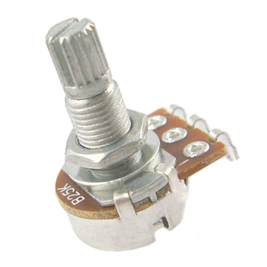 10 Pieces B25K 25K Ohm Single Potentiometer Spare Parts for Guitar