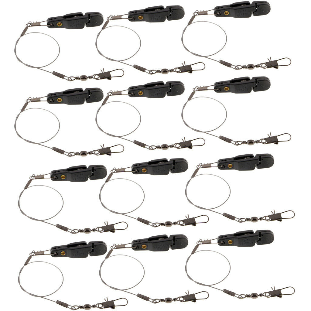 12pcs Snap Release Clip for Planer Board,Downrigger, with Leader