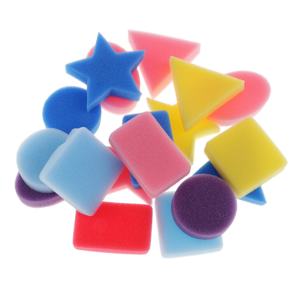 18Pack Geometric Shape Painting Sponges Set Kids Art Craft Painting Toys