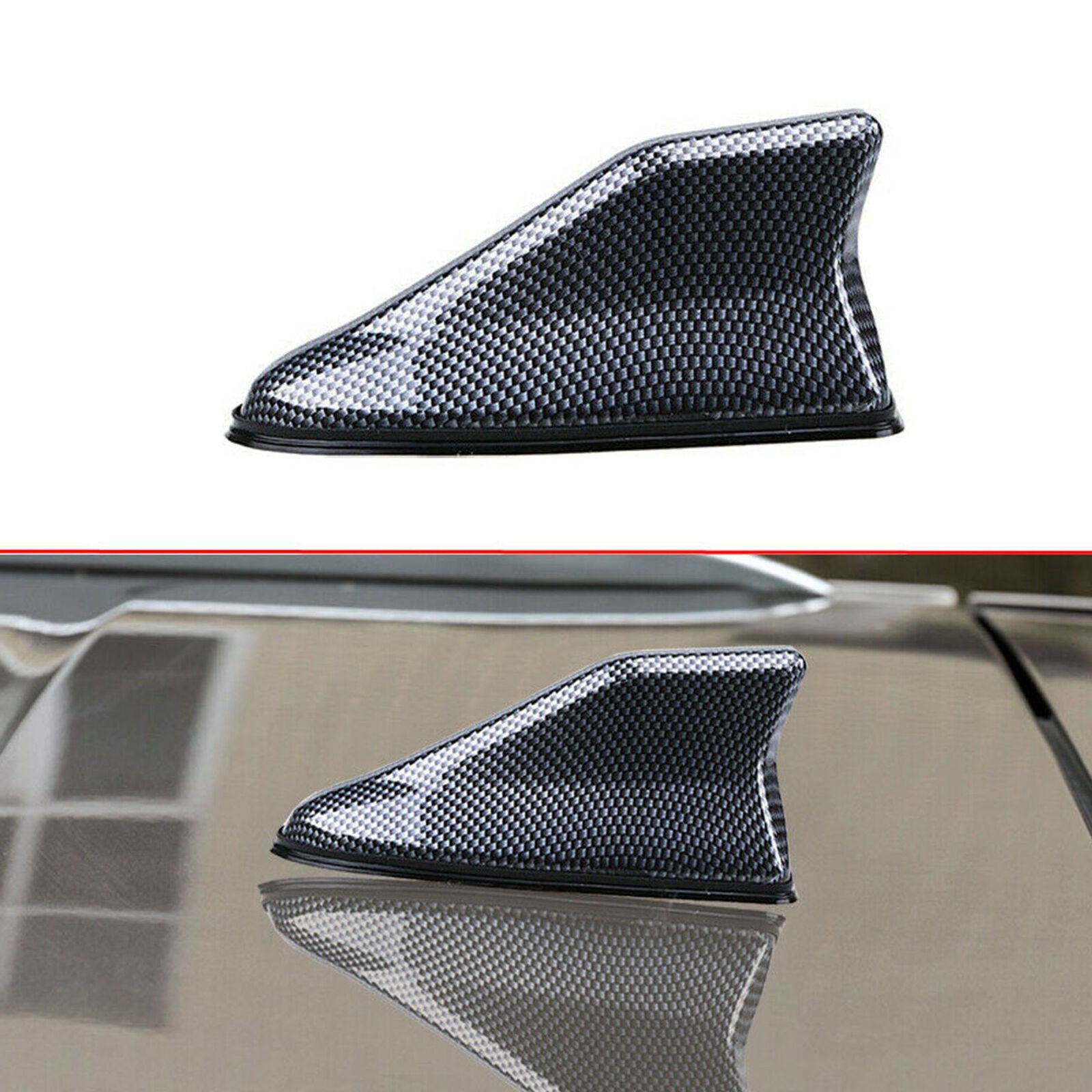 Carbon Fiber Waterproof Car Shark Fin Roof Antenna Radio AM/FM Signal Aerial