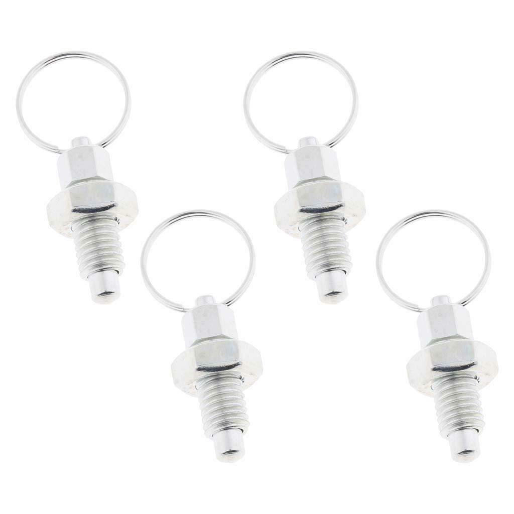 4Pcs Stainless Steel Non Lock-Out Indexing Plunger with Pull Ring M8