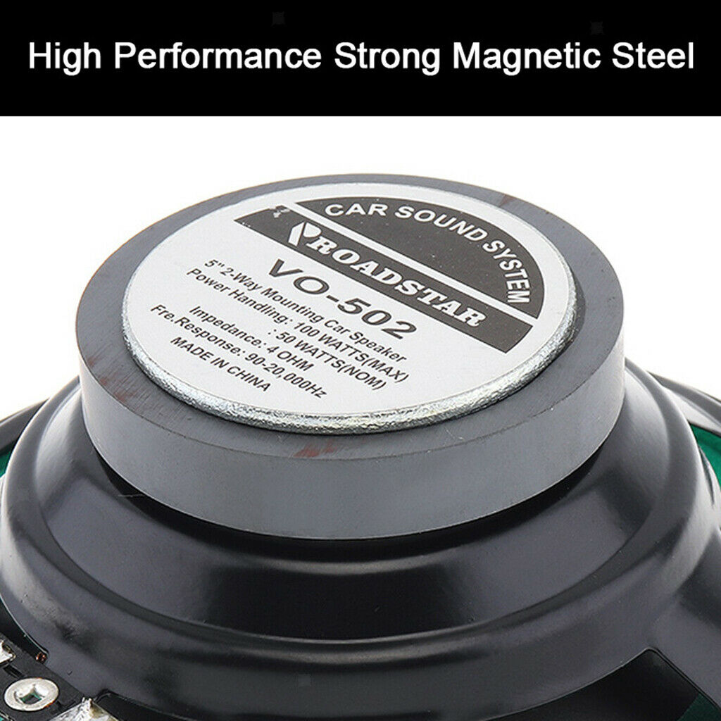 2x 5 Inch Car Coaxial Speaker Full Range Audio Speakers Replacement 100W