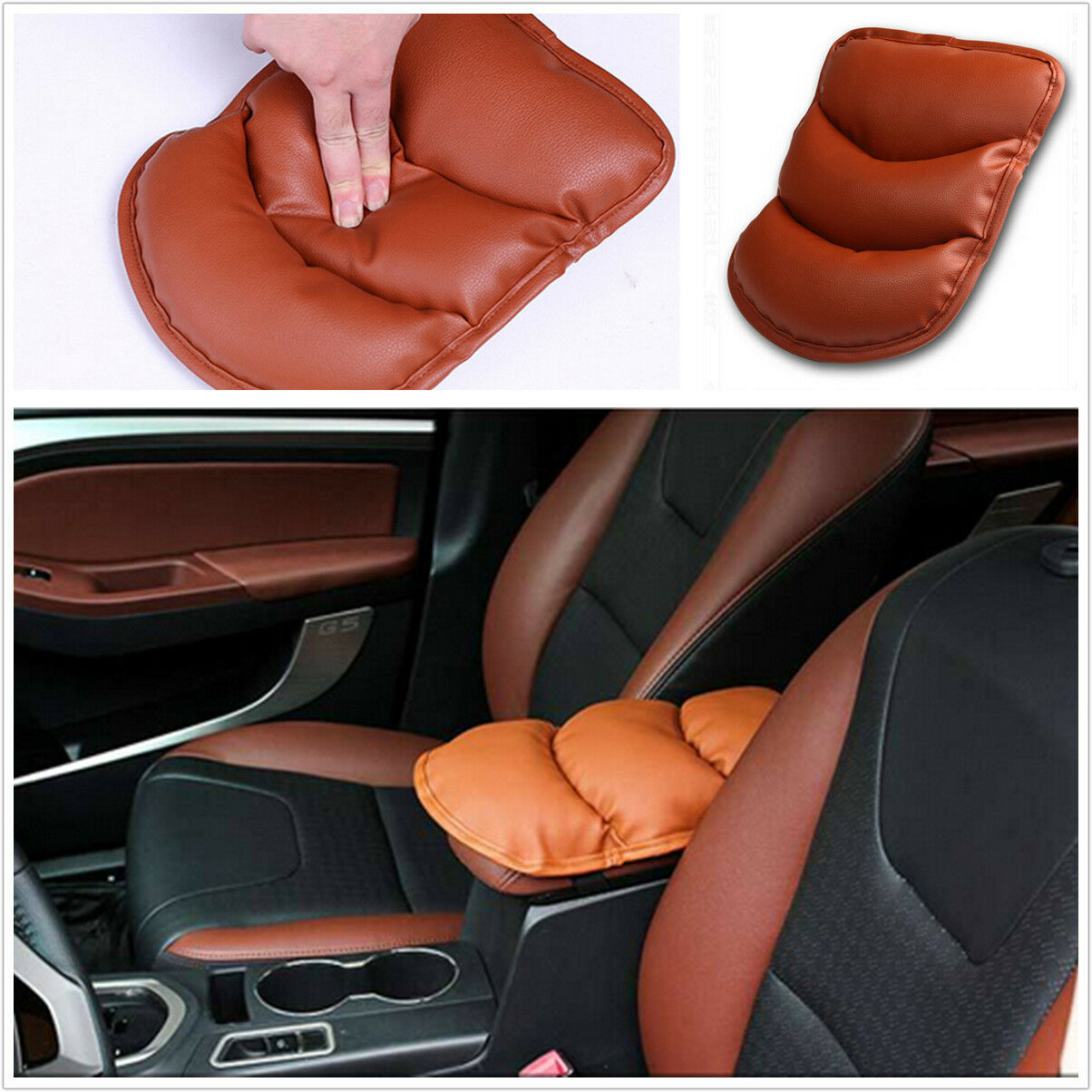 Practical Car Interior Center Armrest Console Soft Pad Cushion PU Leather Mat