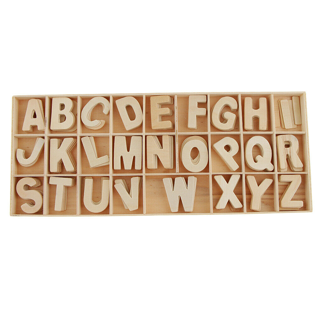 156pc Set Wooden Letter Wood Upper Case Letters Alphabet for Arts Crafts DIY