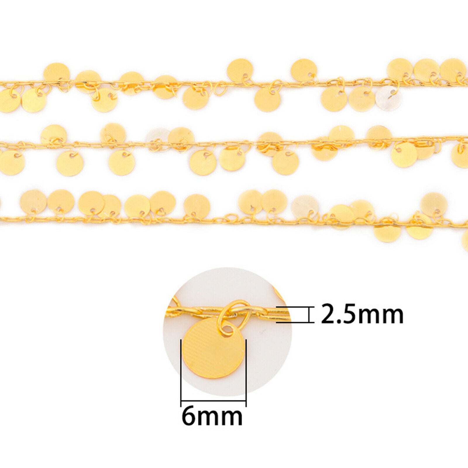 Brass Coin Link Chain Charms Pendants Circle Disc Beads for Jewelry Making Women