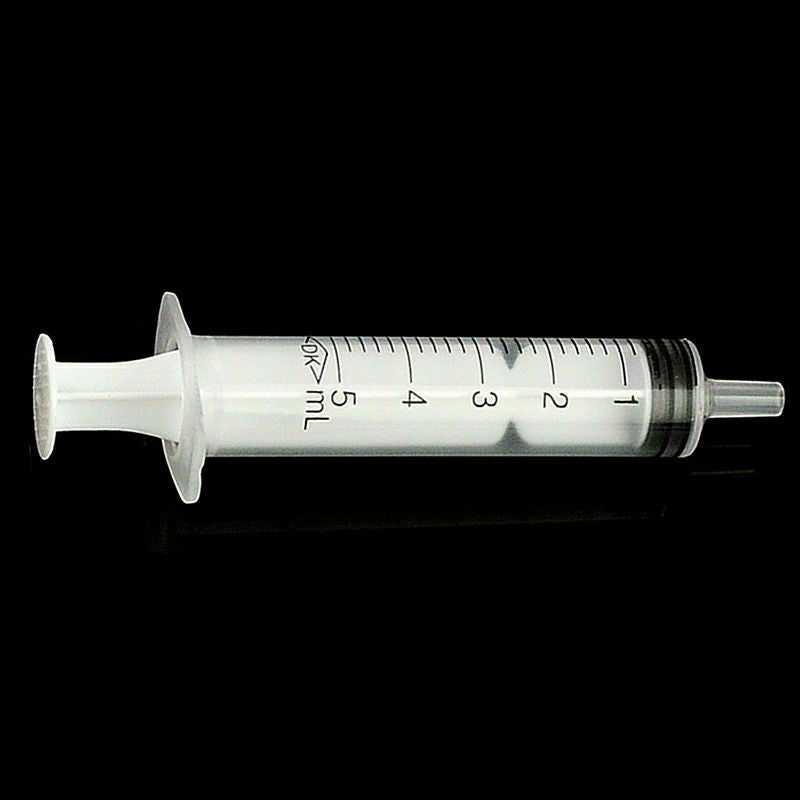 5pc Medium 5mL Plastic Hydroponics Analyze Disposable Measuring Nutrient Syring