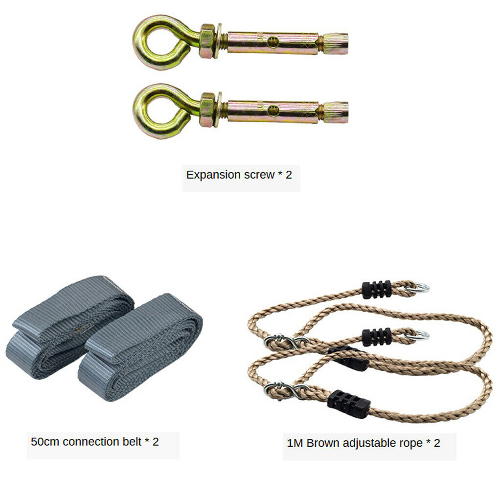 Playground Swing 50cm Strap Metal Hook 1M Rope DIY Accessories 100KG 6PCS