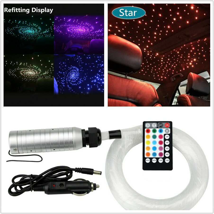 12V DIY Car Headliner Roof Ceiling Lights Audio 100x Fiber Optic Star Light kit