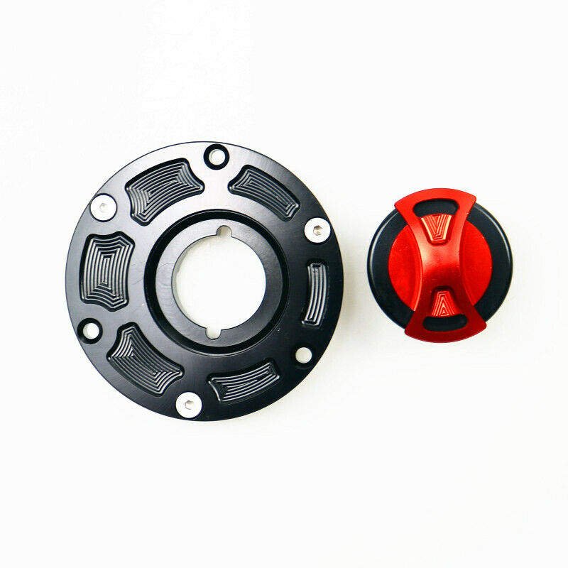 Red CNC Fuel Tank Cap Cover For Street Bike Kawasaki Z250 Z300 Ninja 250 300 EX