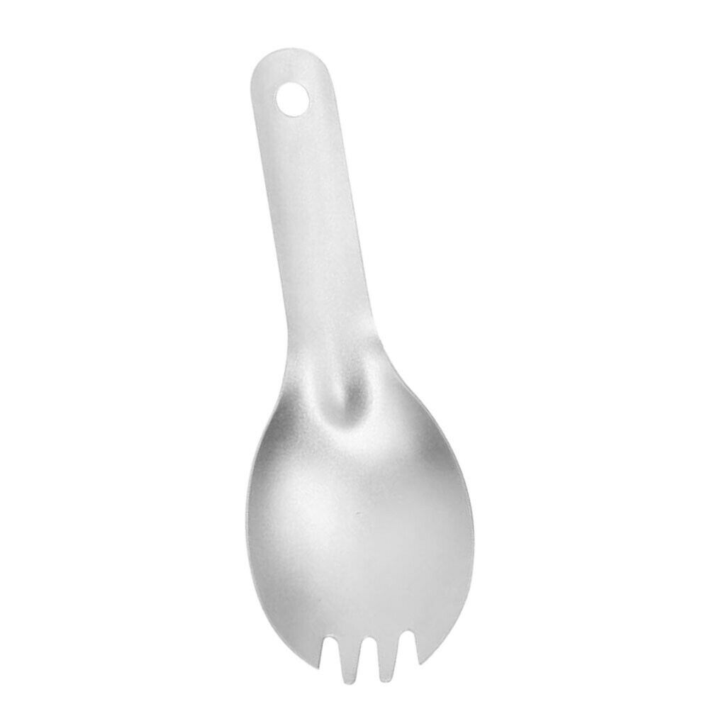 Folding Cutlery Flatware Titanium Spoons Sporks Outdoor Camping Cooking Spork