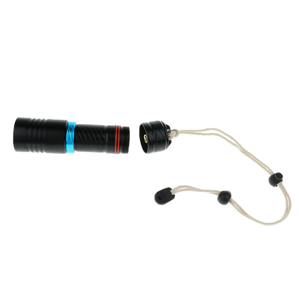 Underwater 100m  Waterproof Diving LED Flashlight 1000LM Lamp Black