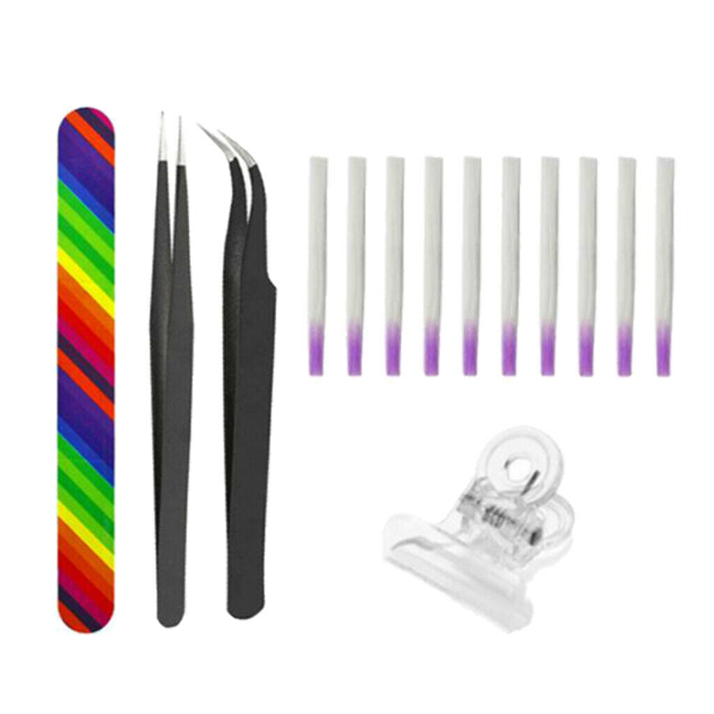 Quick Building Nail Extend Fiberglass Tips w/ Nail Pinching Clips Pinchers