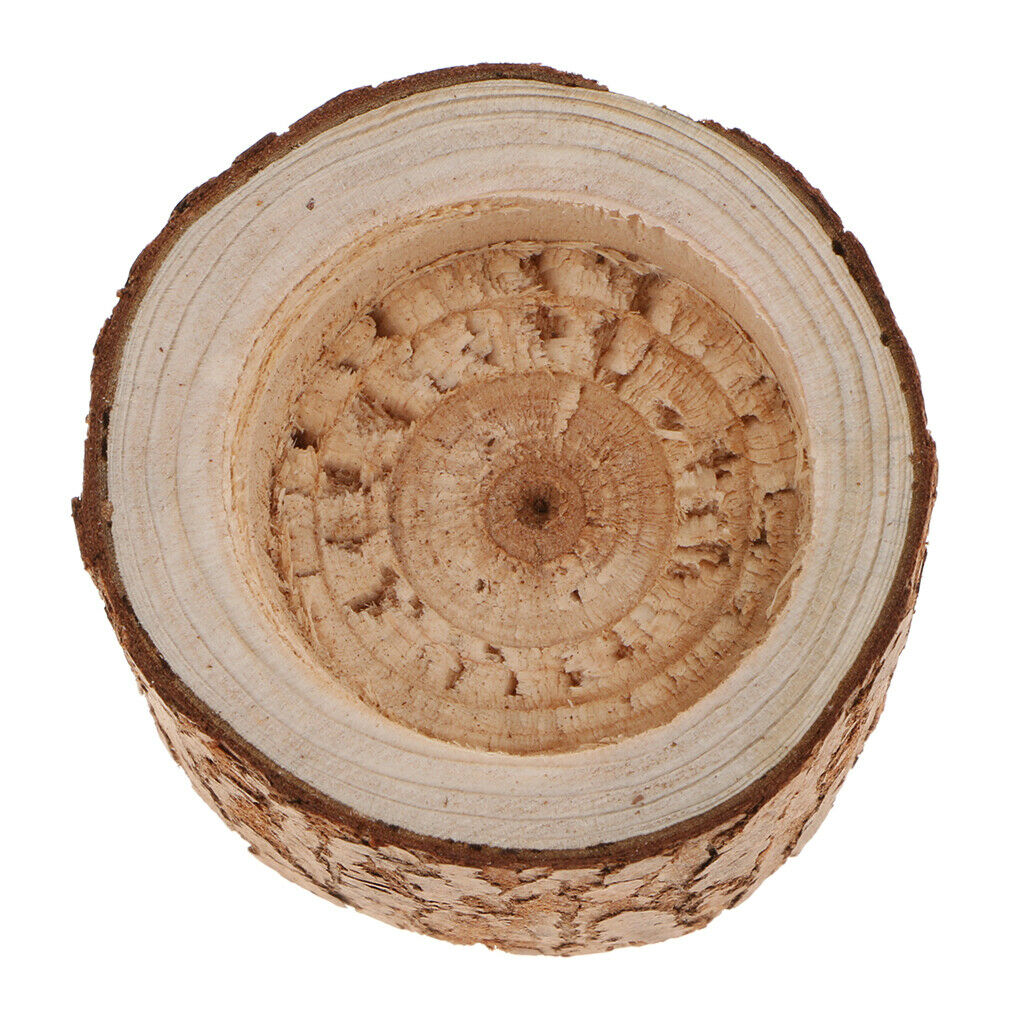 5 Packs Rustic Wooden Candle Holder Wood Candlestick Wedding Pub Ornament