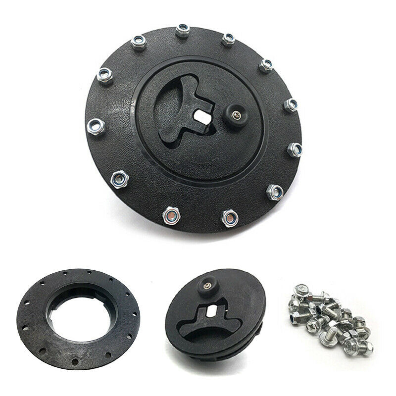 Plastic Water Tank Fuel Tank Filler Cap Twist Cap +Filler Plate+Fittings Black