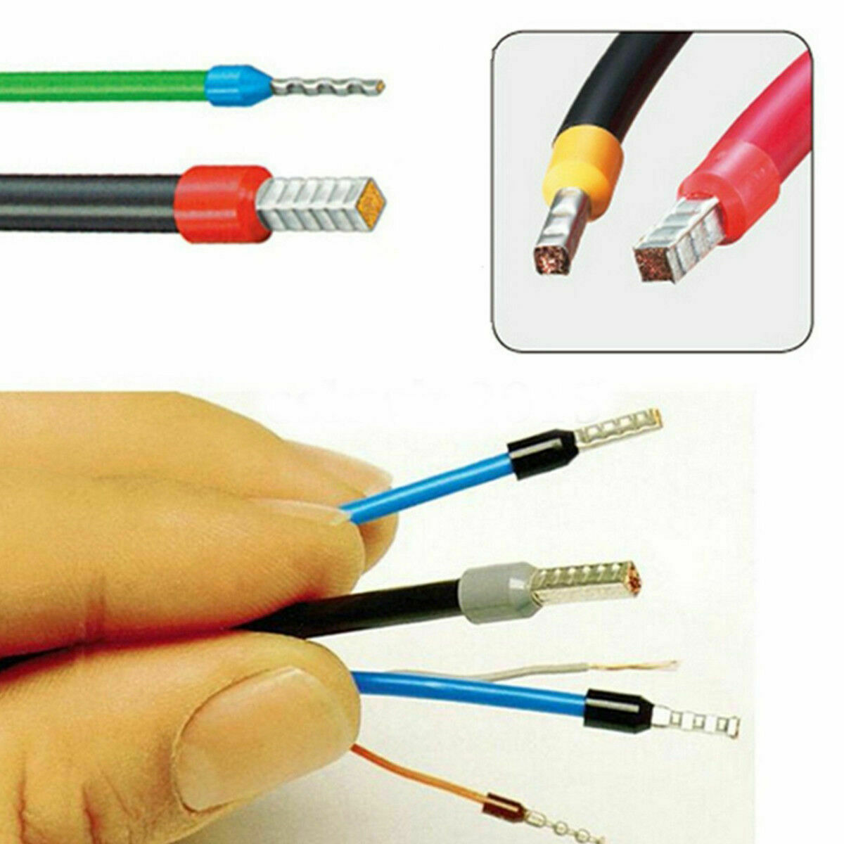 Bootlace Ferrule Kit W/ Bootlace Ferrule Hand Crimper Crimping Tool 1200PCS