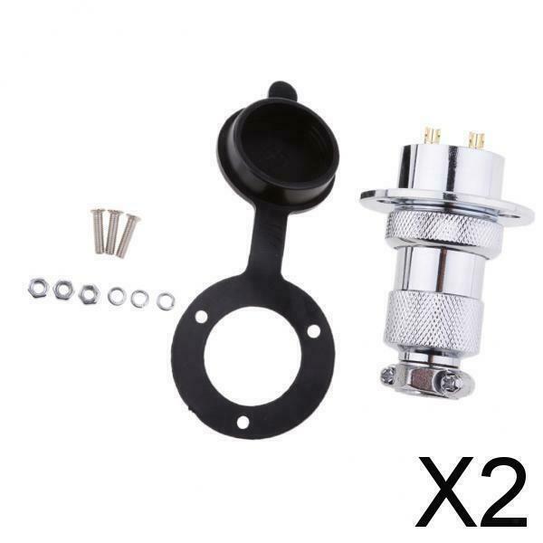 2X New Brand Waterproof 25mm 2 Pole 12-24 Volt Deck Plug / Connector / Outlet