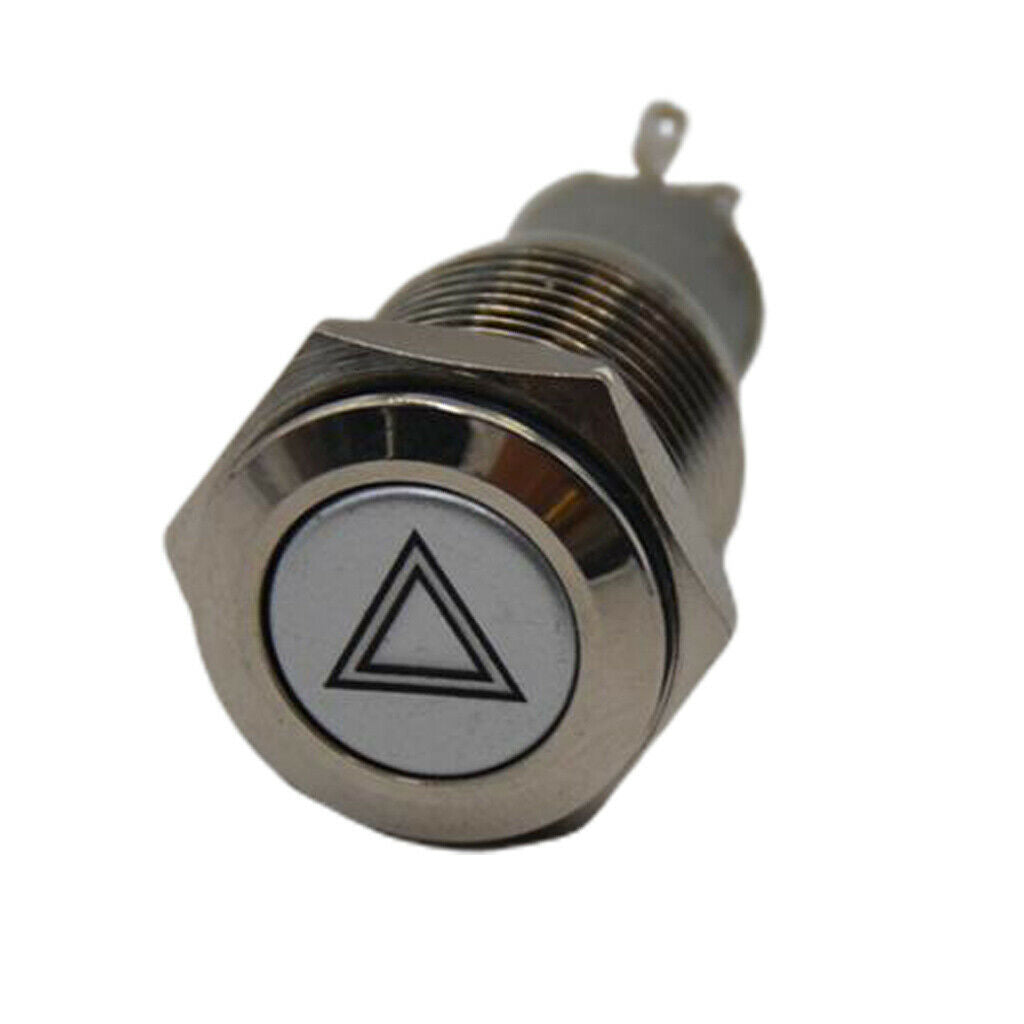 2x 16mm Red LED Car Emergency Warning Light Push Button On/Off Switch Relay