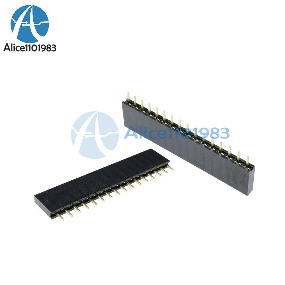 10PCS 16 Pin Single Row Female Straight Header Strip 2.54mm Pitch