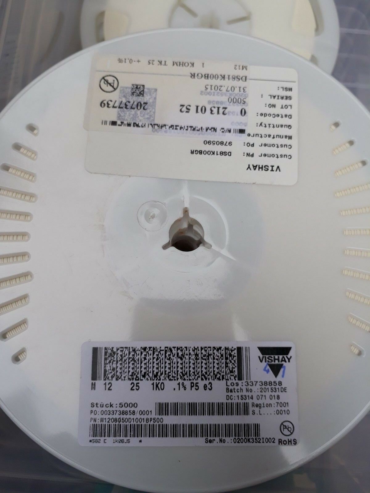 50pcs NEW VISHAY M12 0805 -25 1K 1K0 0.1% TK25 THIN FILM AUDIO RESISTORS! ROHS !