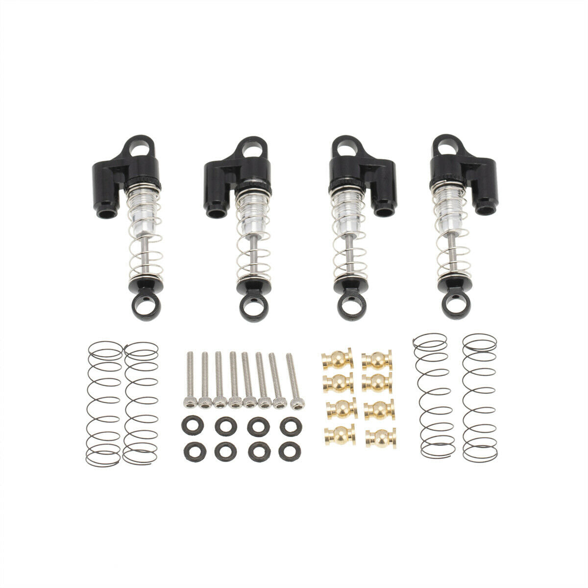 4Pcs /Pack Aluminum Threaded Shocks for Rcing Axial SCX24  Black New