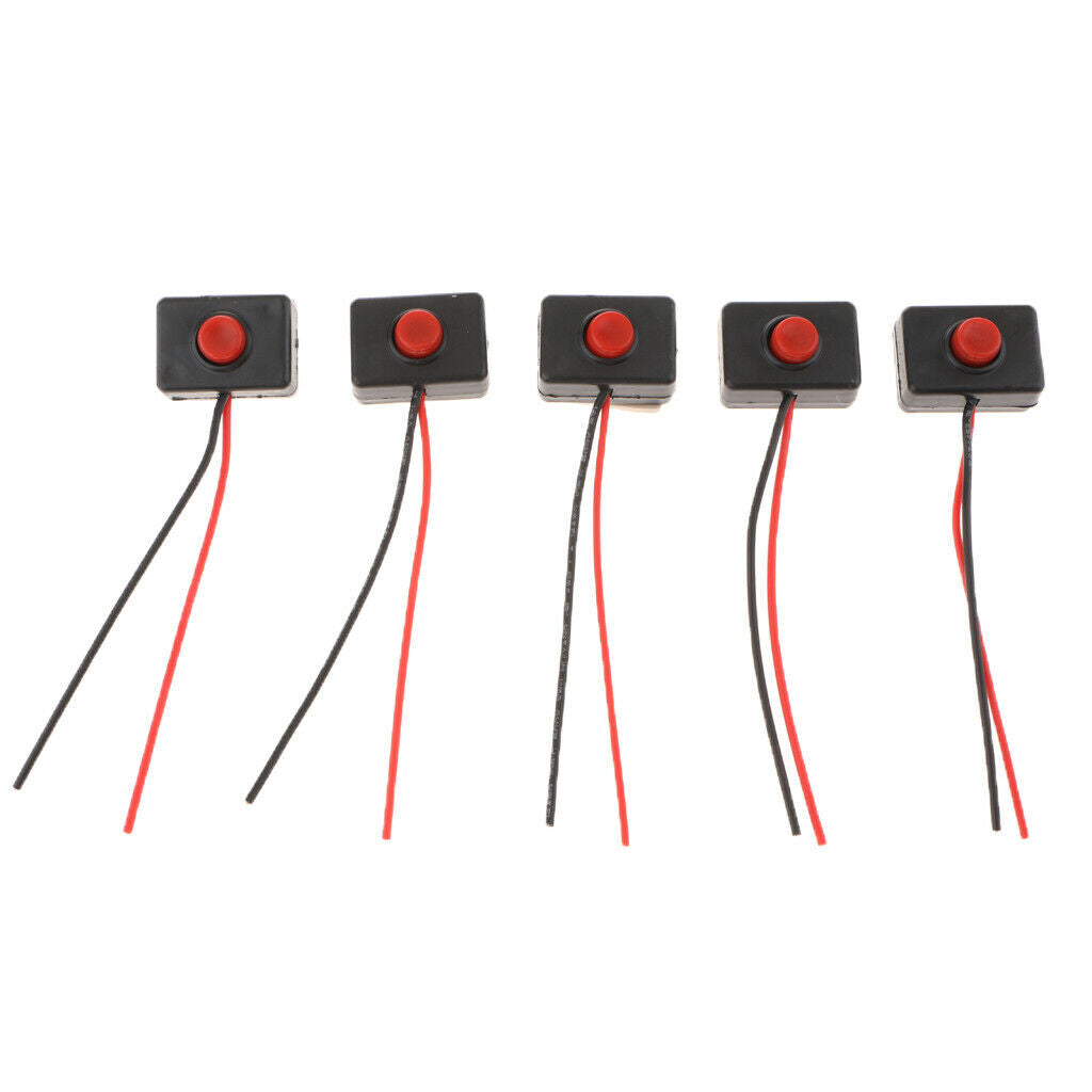 5 Pieces Car Truck ATV Bus Motorcycle Horn SPST Momentary Wired Push Button