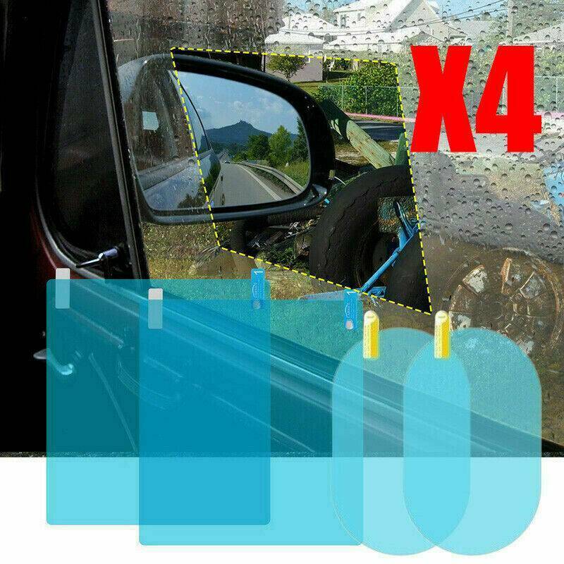 4*Car Rearview Mirror Glass Film Waterproof Anti-Fog Rain-Proof Window Membrane&