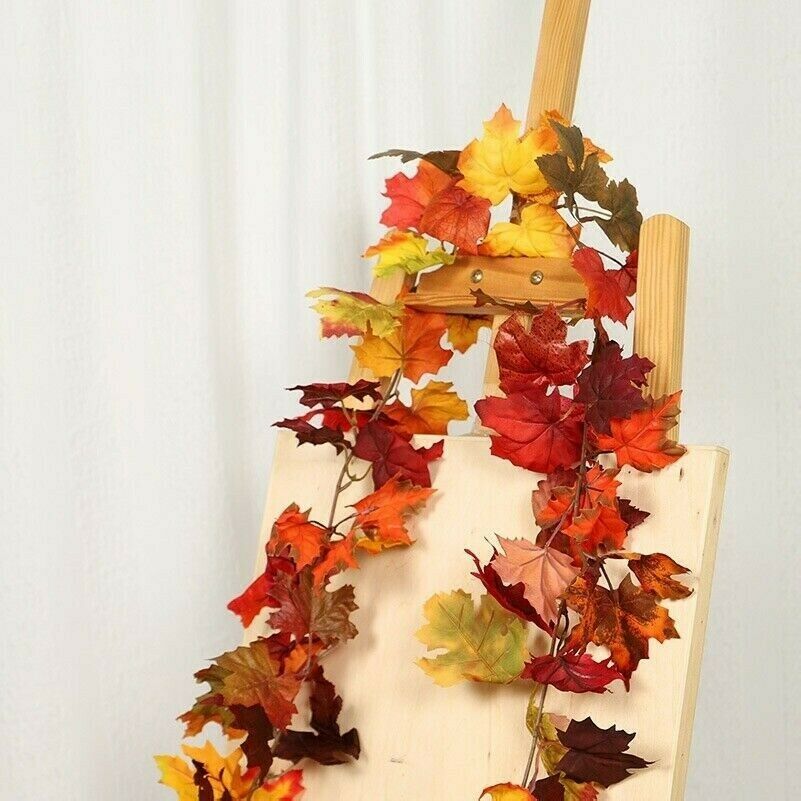 1X Hanging Rattan Ornament 170cm Faux Maple Leaf  Festival Party Christmas Decor