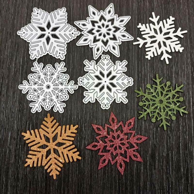 4pcs/Set Snowflakes Die Cuts Stencil Christmas Party Cards Making Supplies